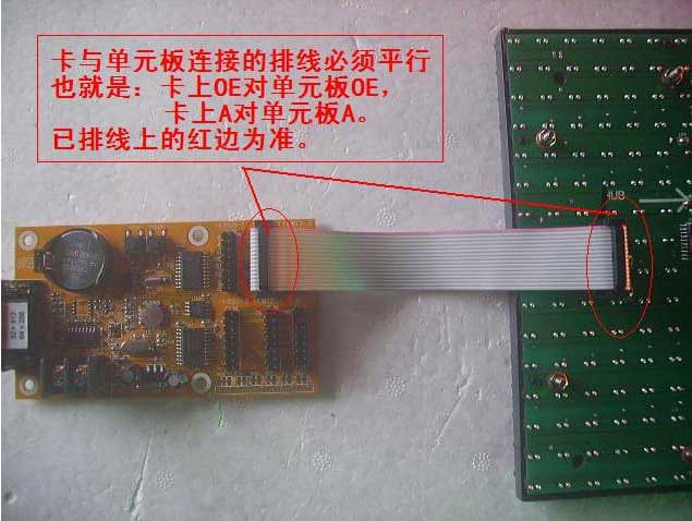 洪海廣告led顯示屏之控制卡與單元板排線連接圖一 洪海廣告led顯示屏之控制卡與單元板排線連接圖一